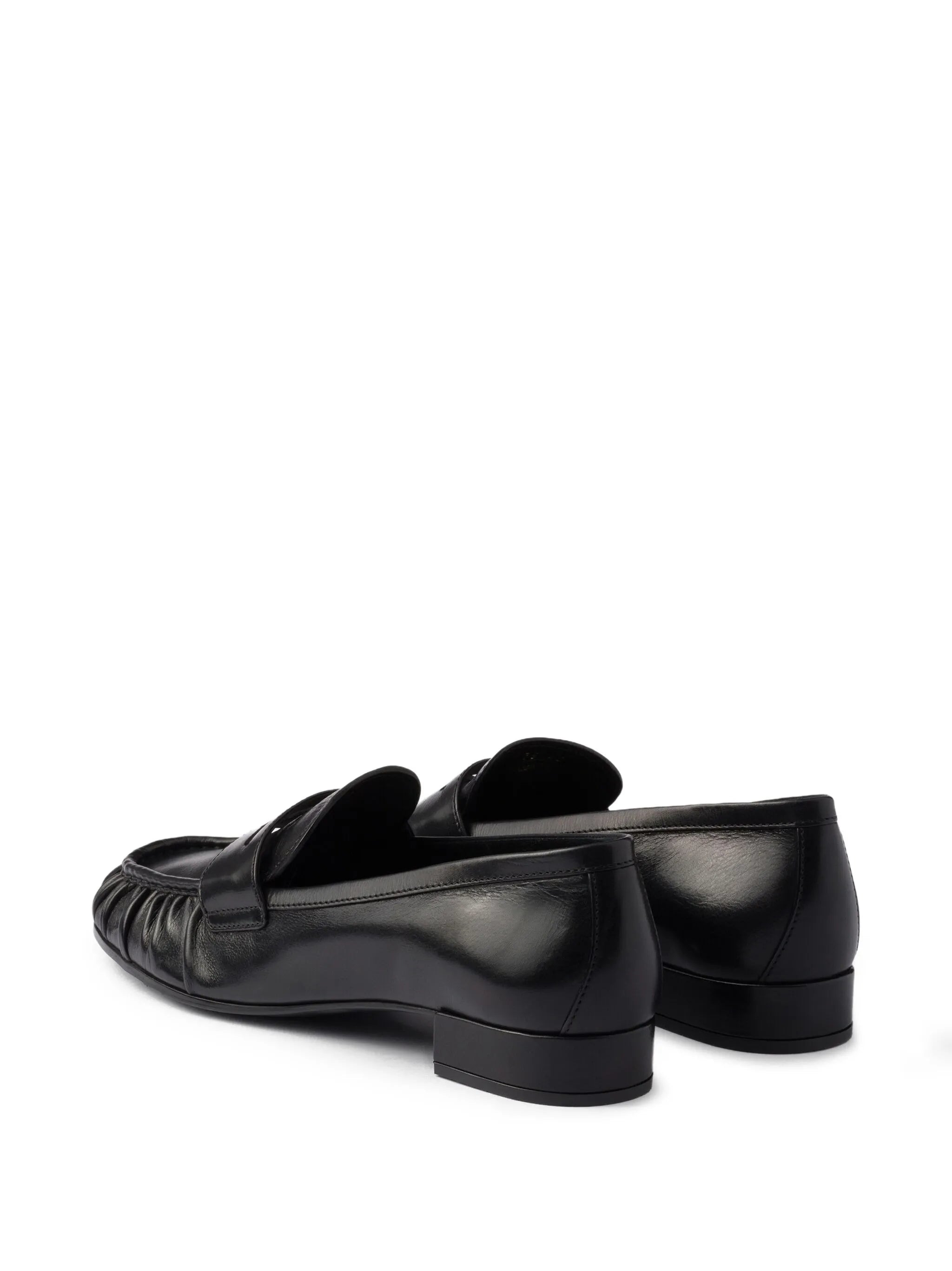 Prada Pleated Leather Loafers - 4
