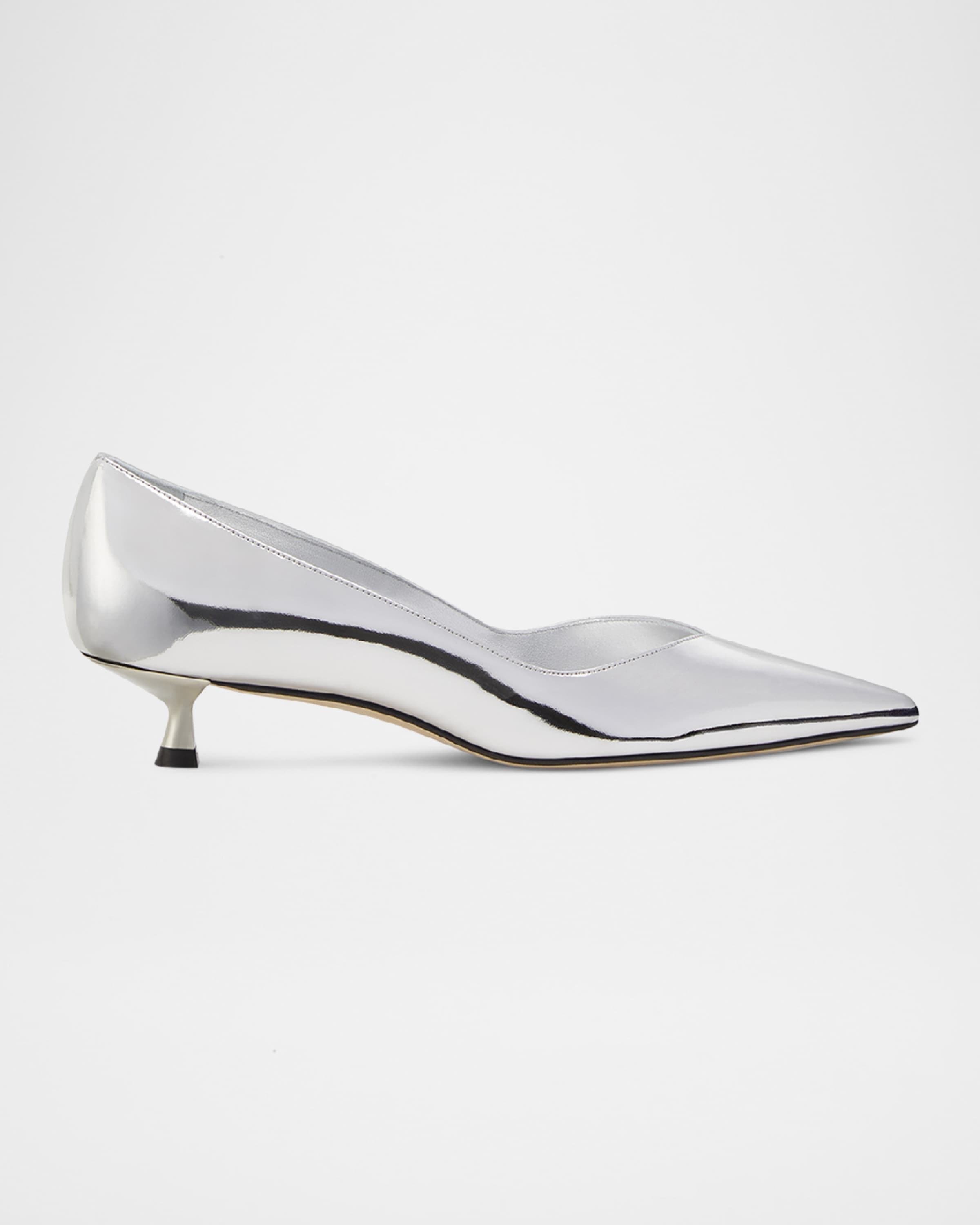 Eva Metallic Kitten-Heel Pumps - 1