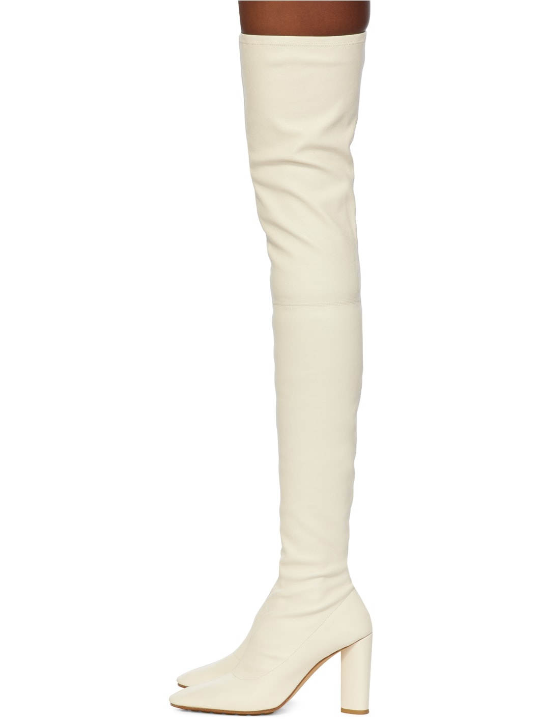 White Tripod Over-The-Knee Boots - 3