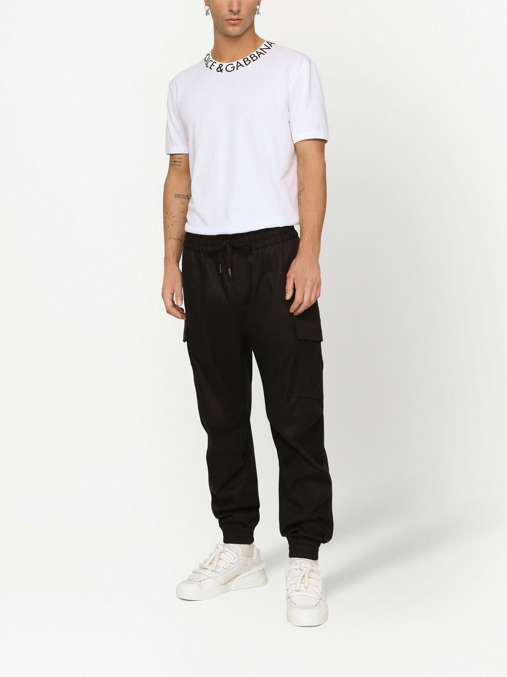 cargo-pocket drawstring track pants - 3