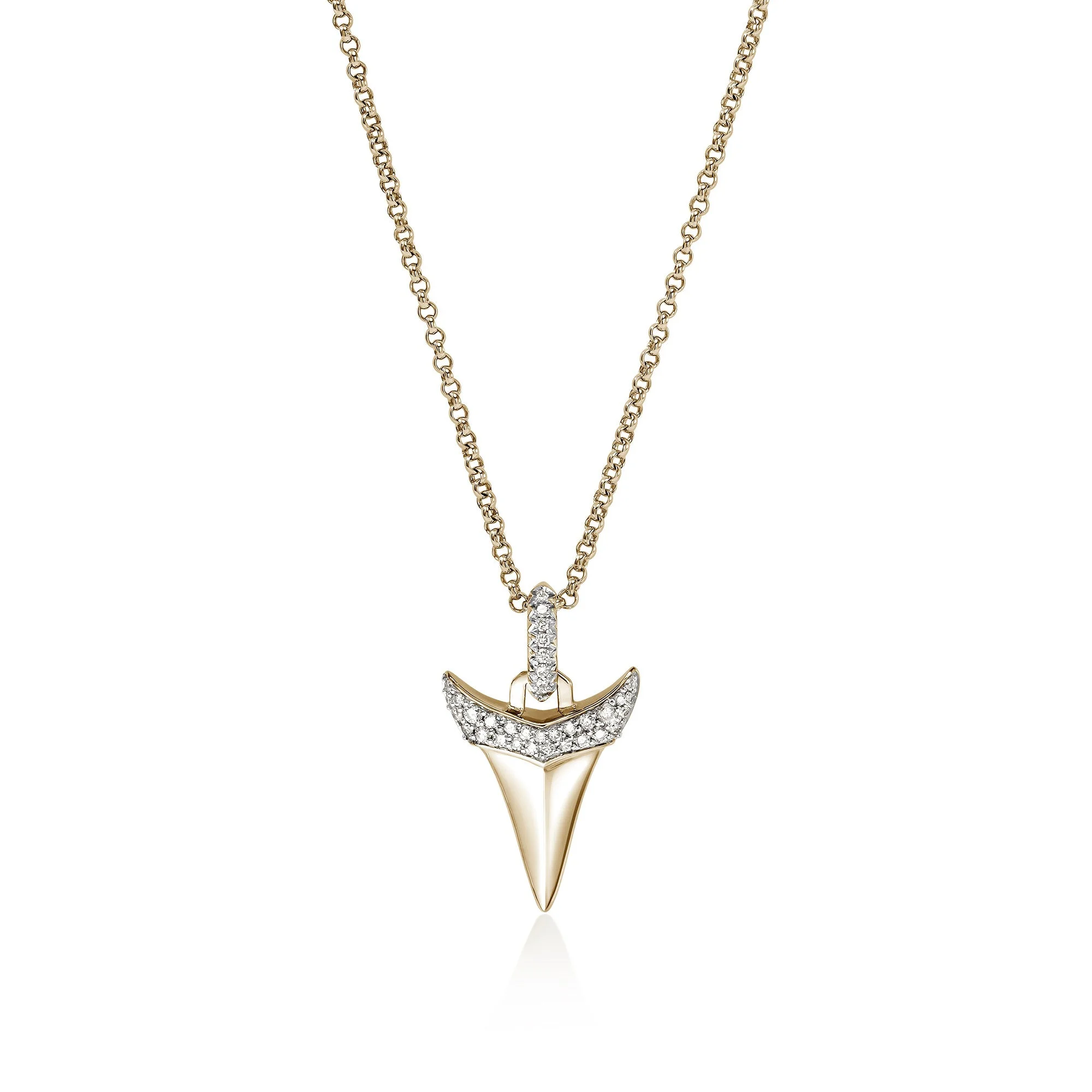 Shark Tooth Talisman Necklace, Gold, Diamonds - 1