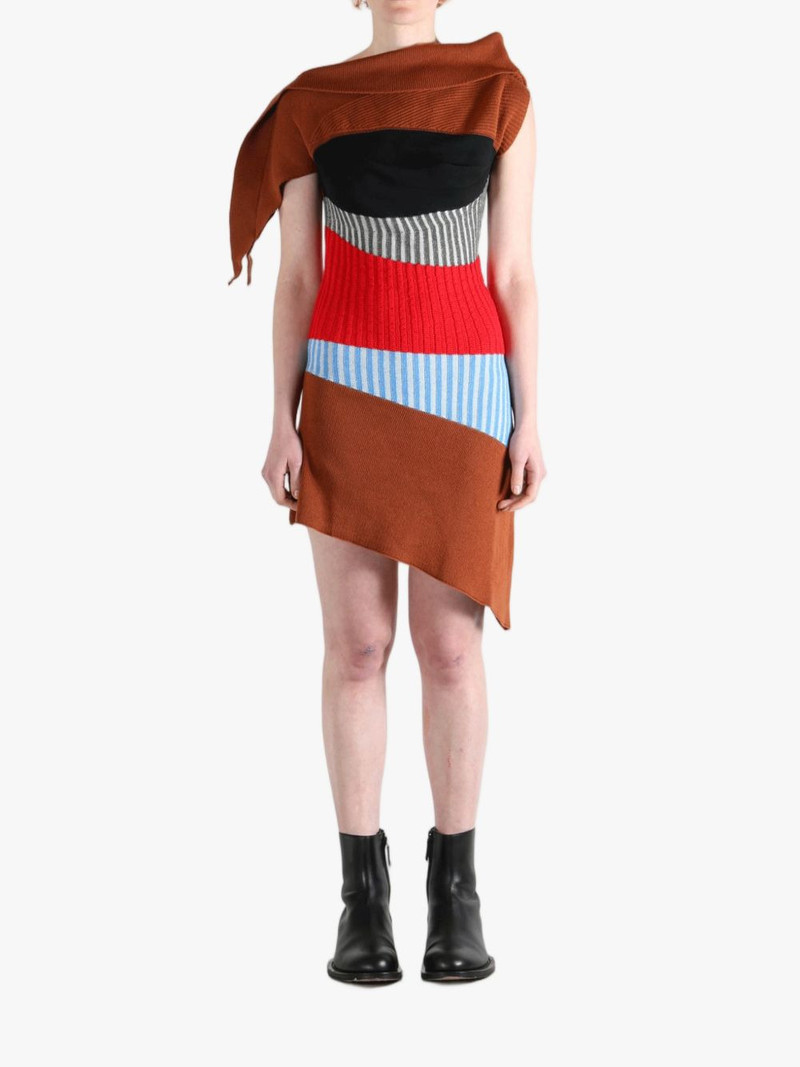 Kiko Kostadinov striped asymmetric mini dress outlook