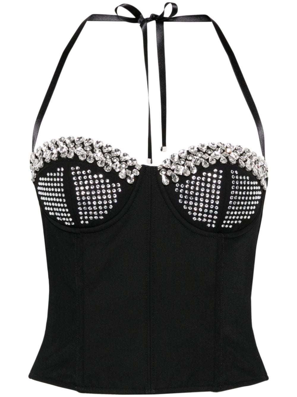 x Patrick McDowell gem-embellished bustier top - 1