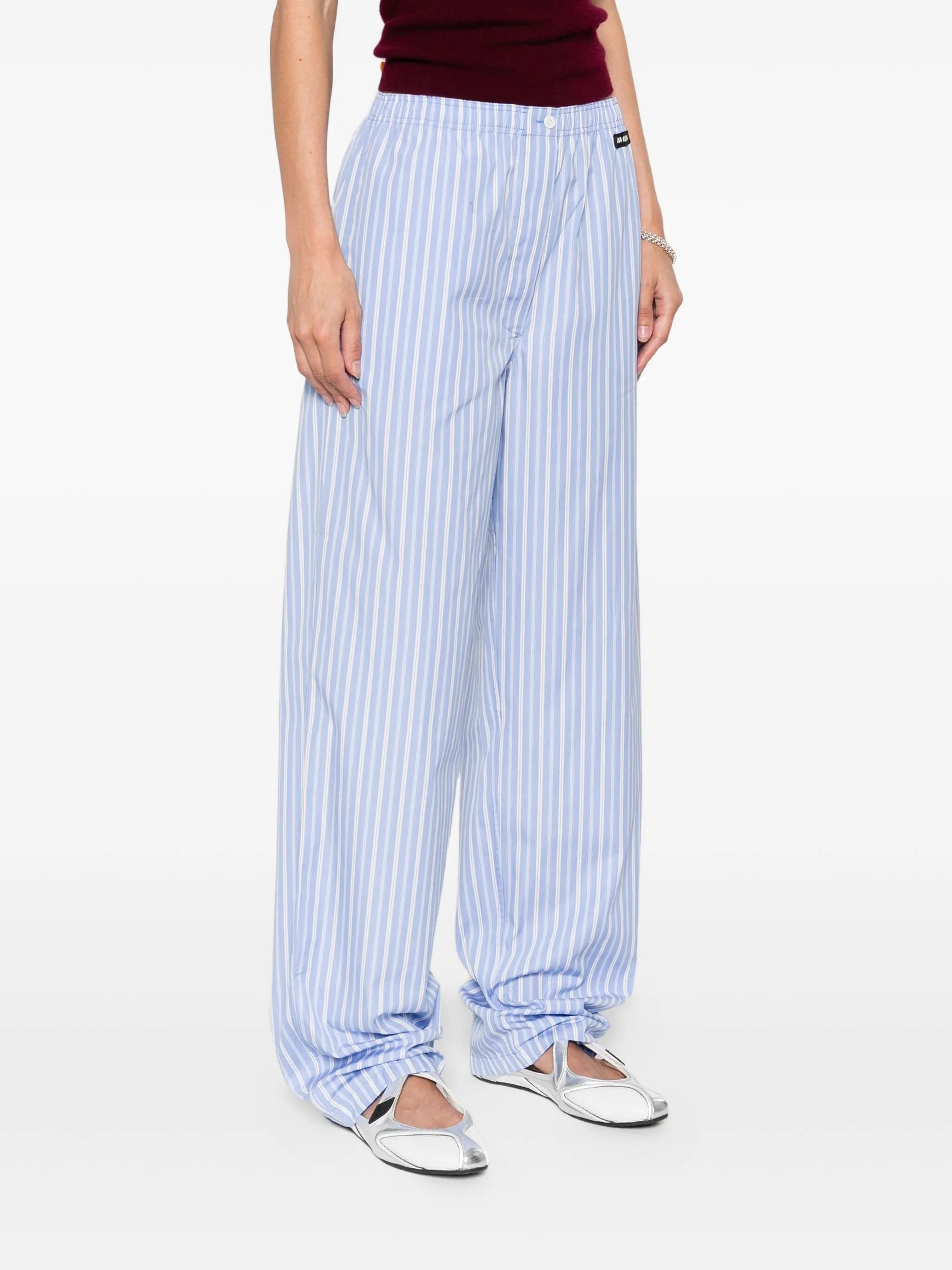 Miu Miu Striped Cotton Trousers - 4