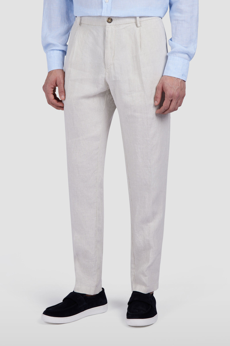 LINEN CHINO PANTS WITH STRIPED PATTERN 6