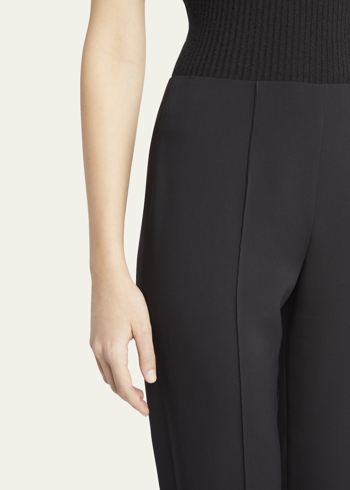 Pintuck Slim-Leg Cady Trousers - 5