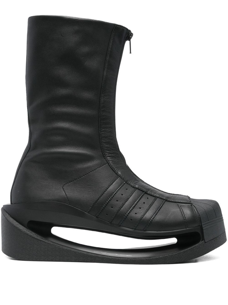 zip-front platform boots 1