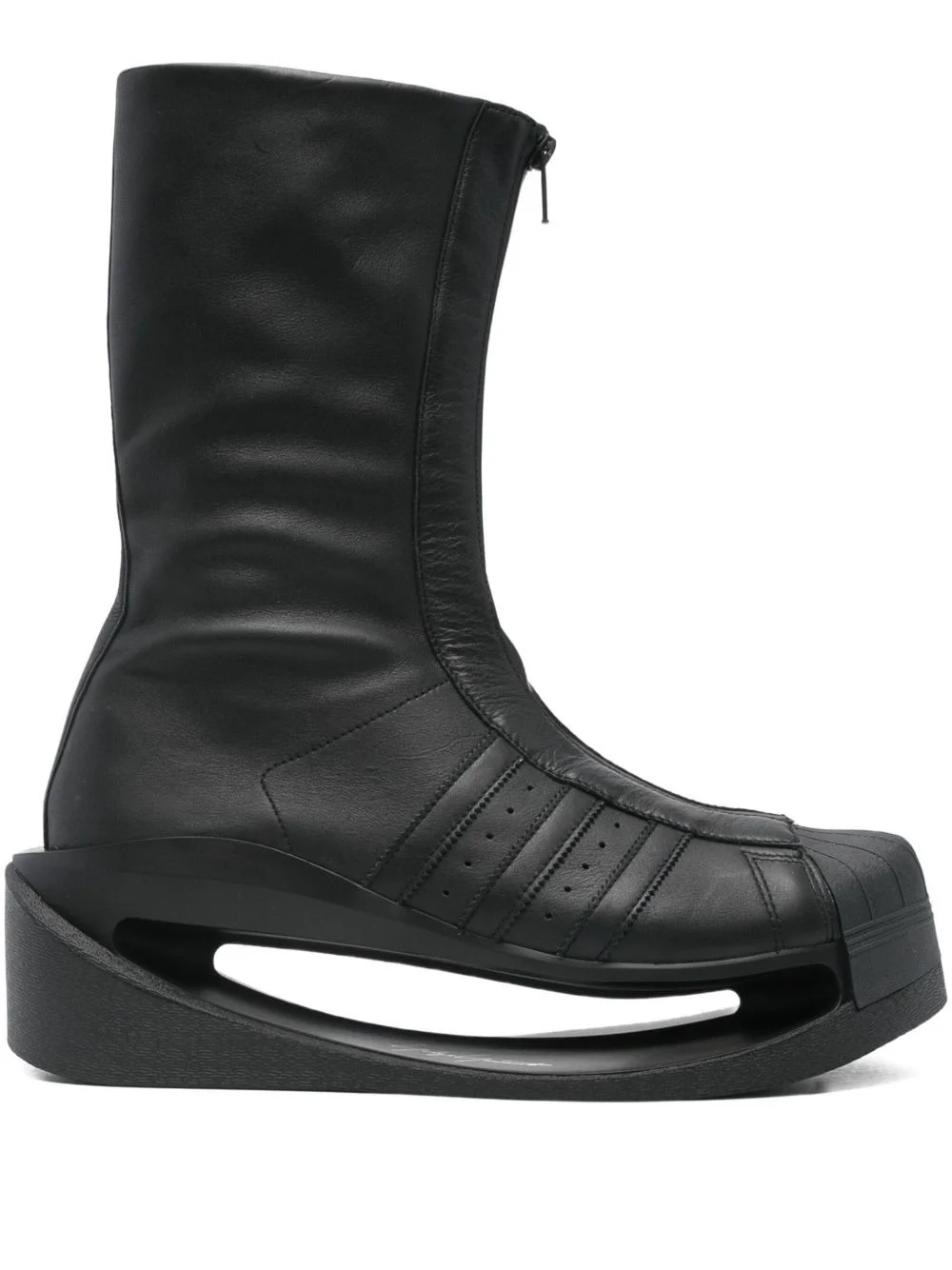 zip-front platform boots - 1