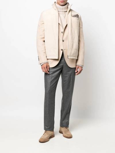 Brunello Cucinelli single-breasted camel-hair blazer outlook