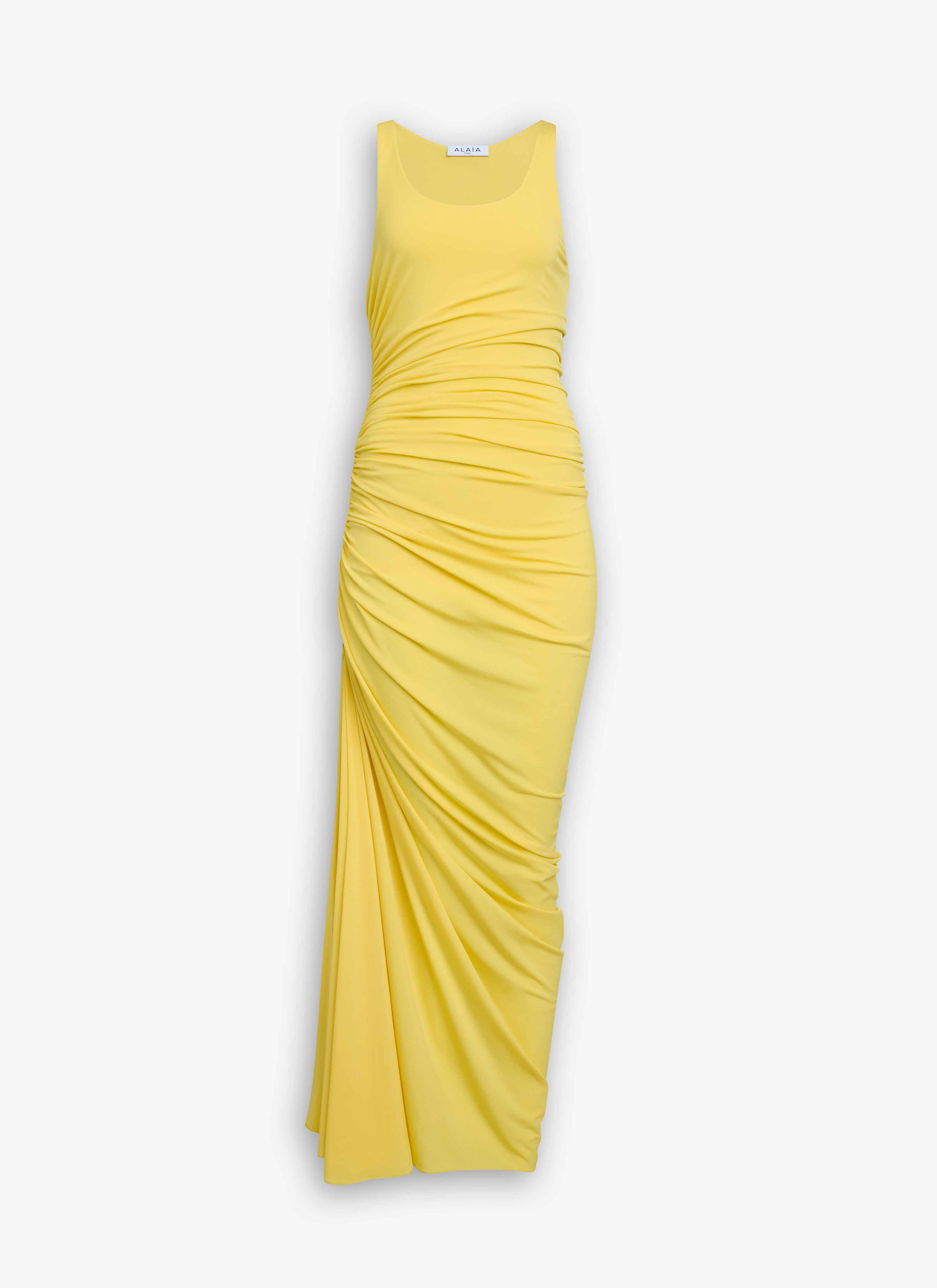 SOFT JERSEY ASYMMETRICAL GATHERED DRESS - 1