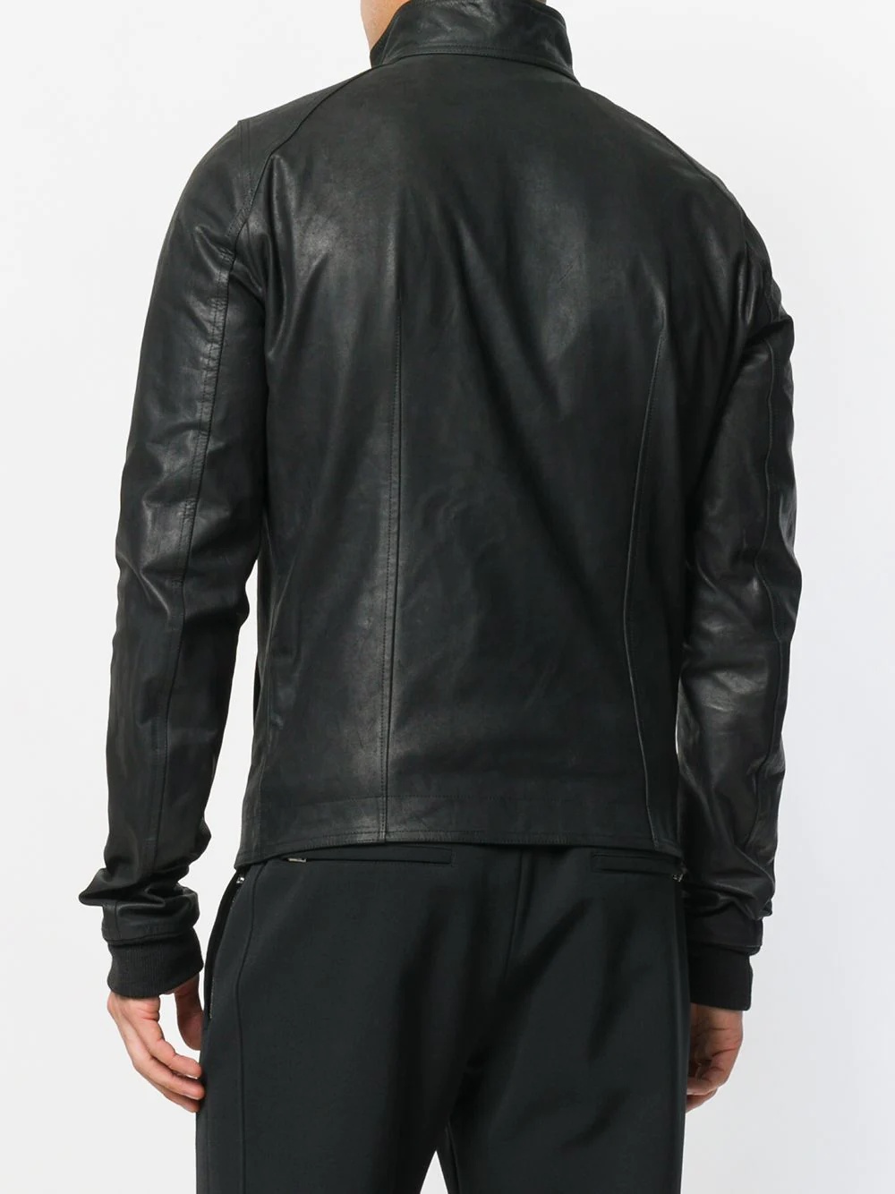 fitted leather jacket - 4