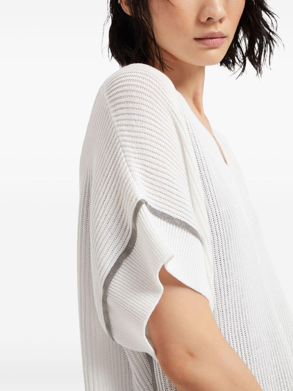 Monili-trim T-shirt - 5