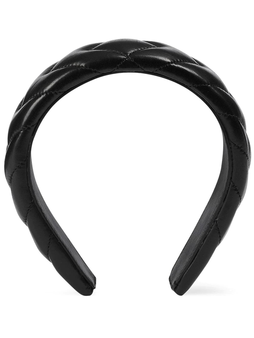 quilted-finish leather head band - 1