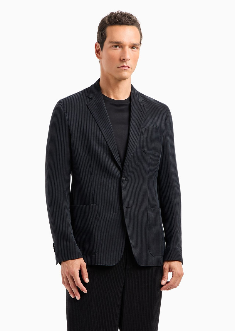 Upton line single-breasted cupro jacket 2