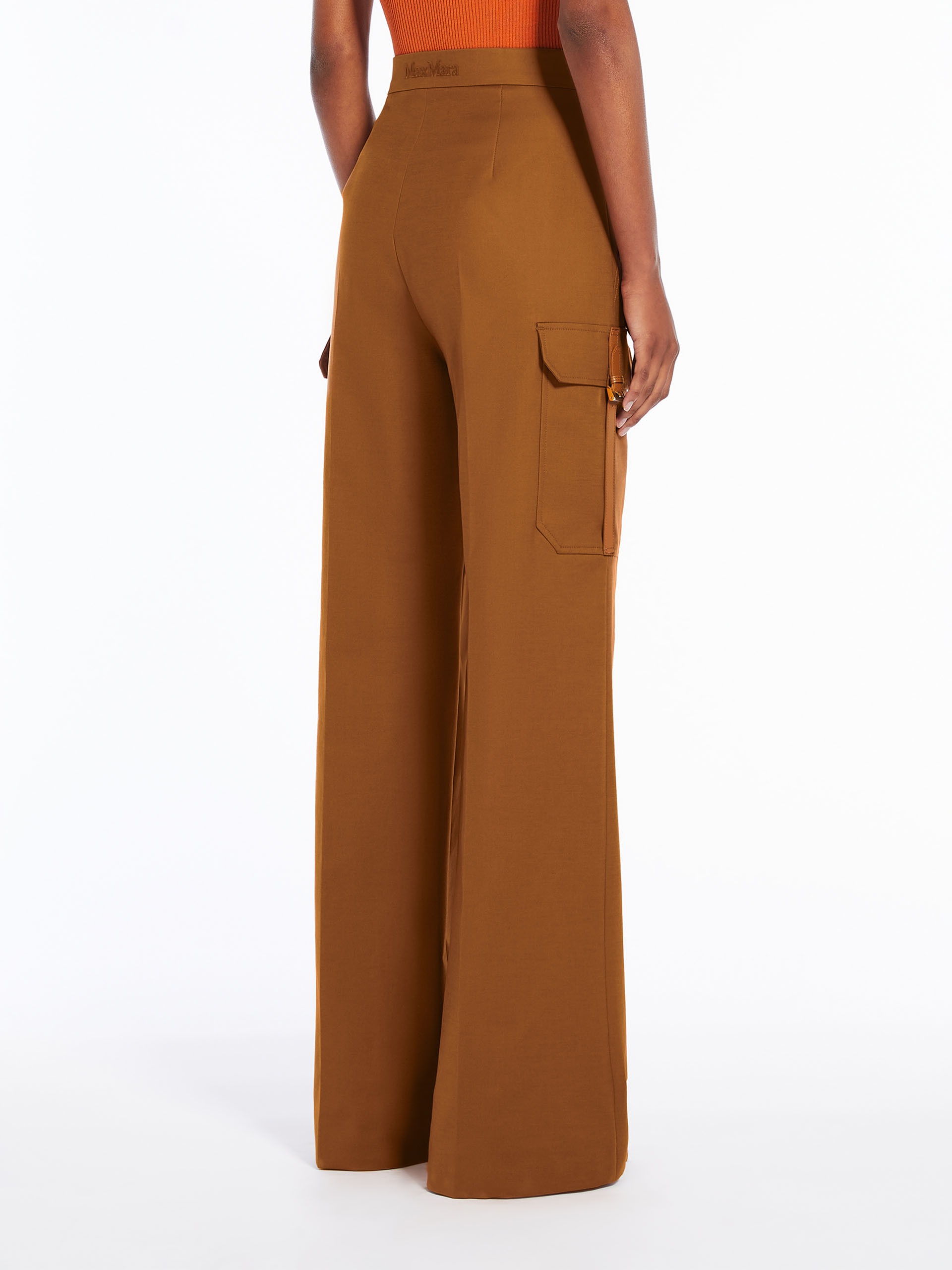 Stretch satin wide trousers - 4