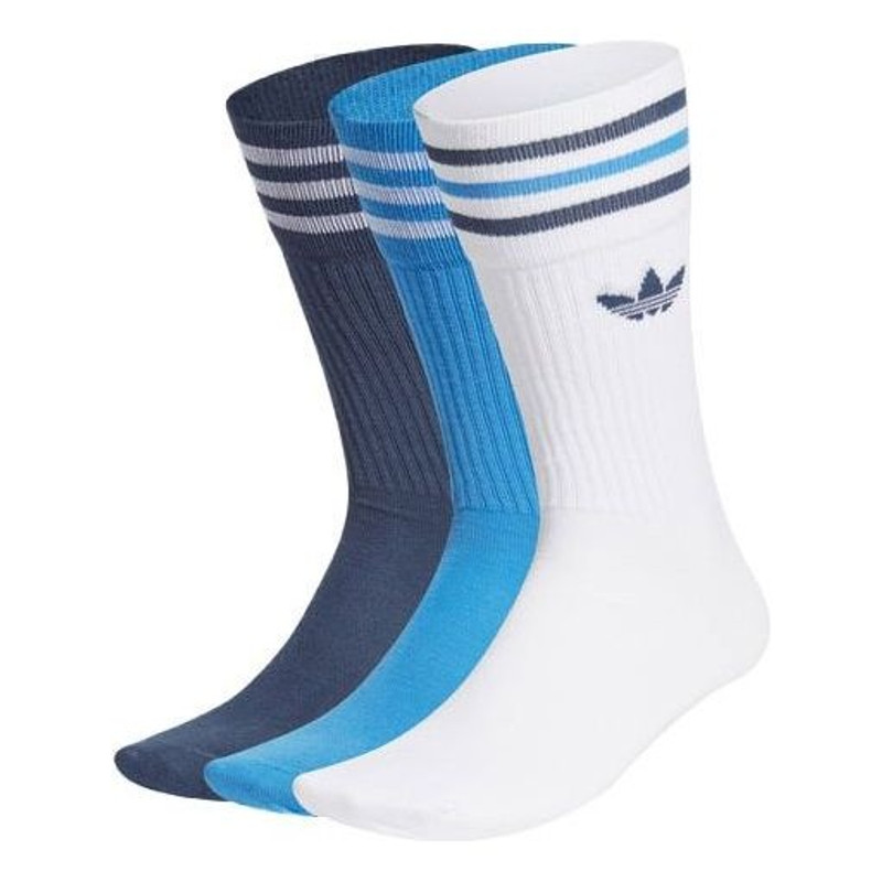 adidas originals Running Casual Sports Mid Tops Socks Couple Style 3 Pairs White / Blue / Dark Blue 1