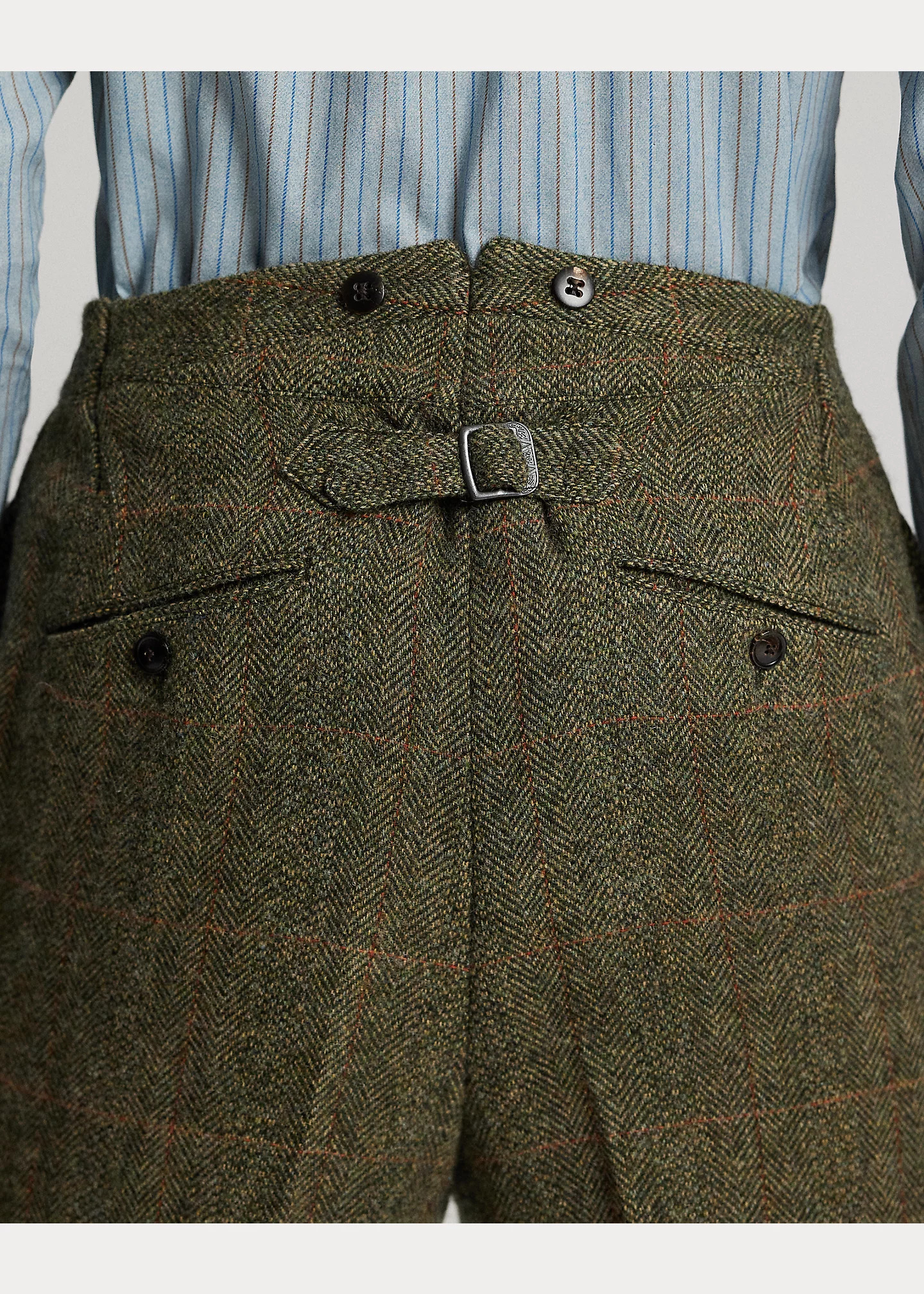 Slim Fit Windowpane Wool Suit Trouser - 5