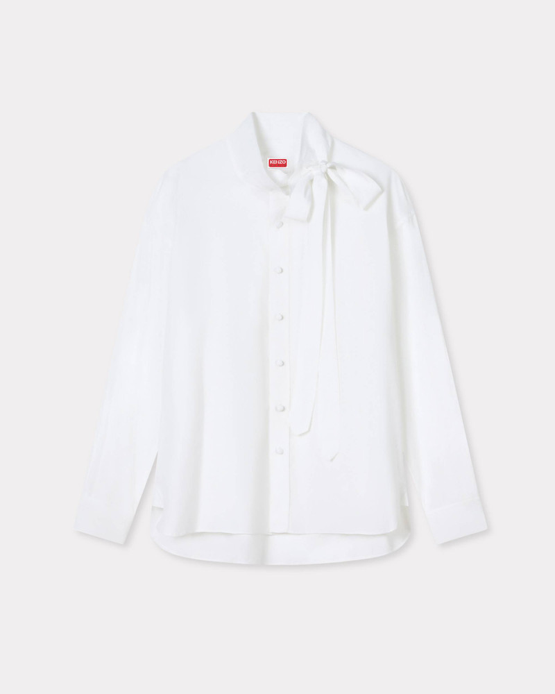 Bow collar shirt in cotton 1