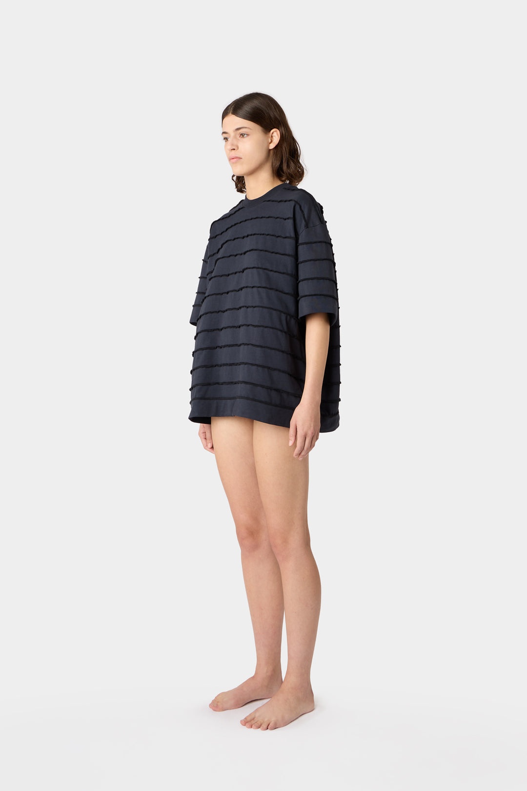 OVER T-SHIRT W/ CUTS / dark blue - 4