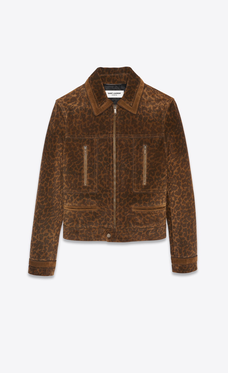 jacket in leopard print suede 1