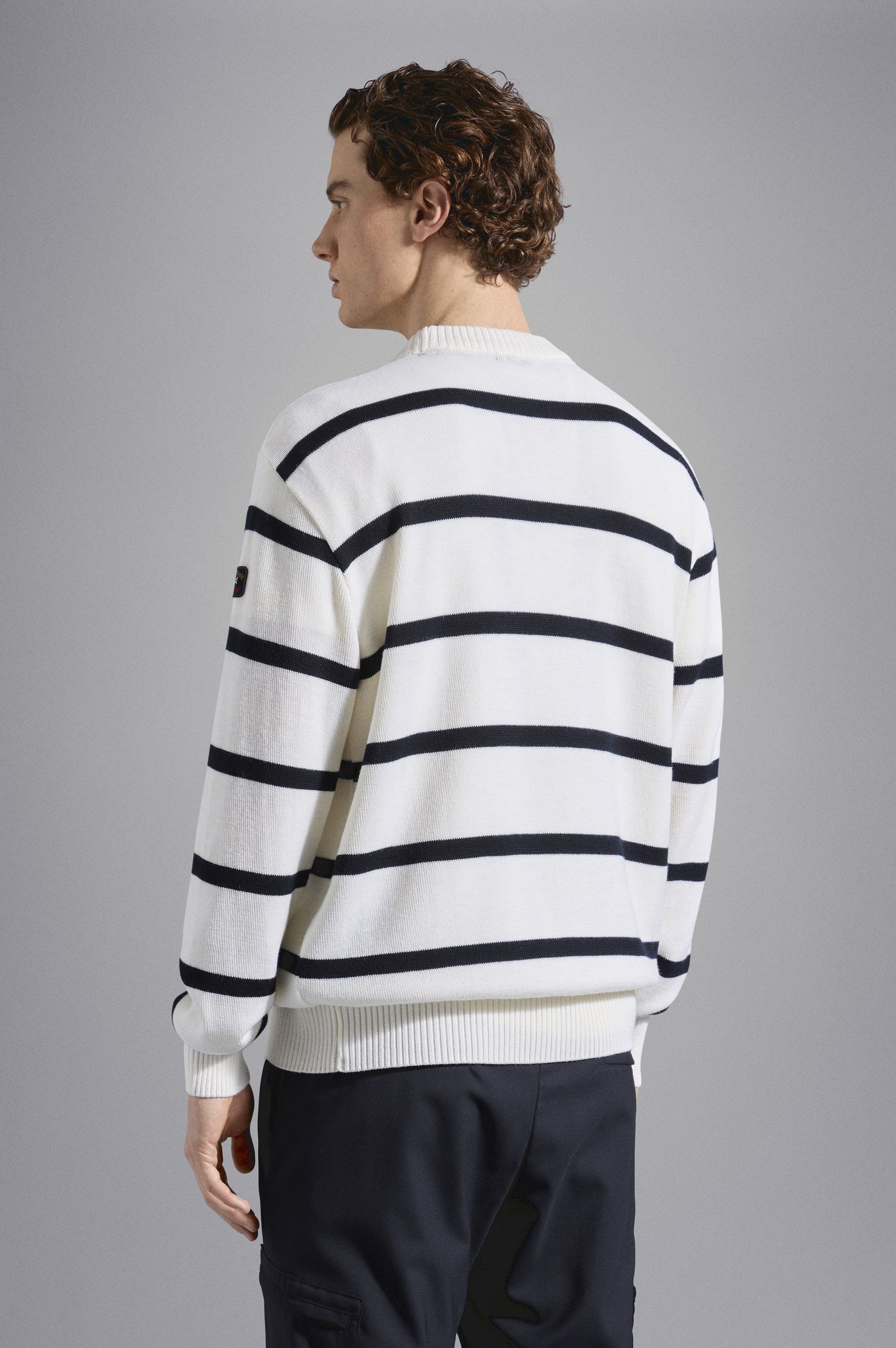 BRETAGNE WOOL CREW NECK WITH ICONIC BADGE - 3