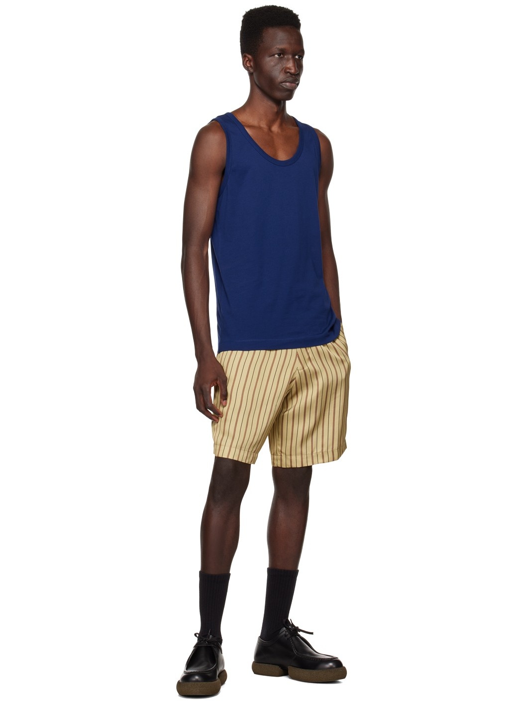 Khaki Striped Shorts - 4