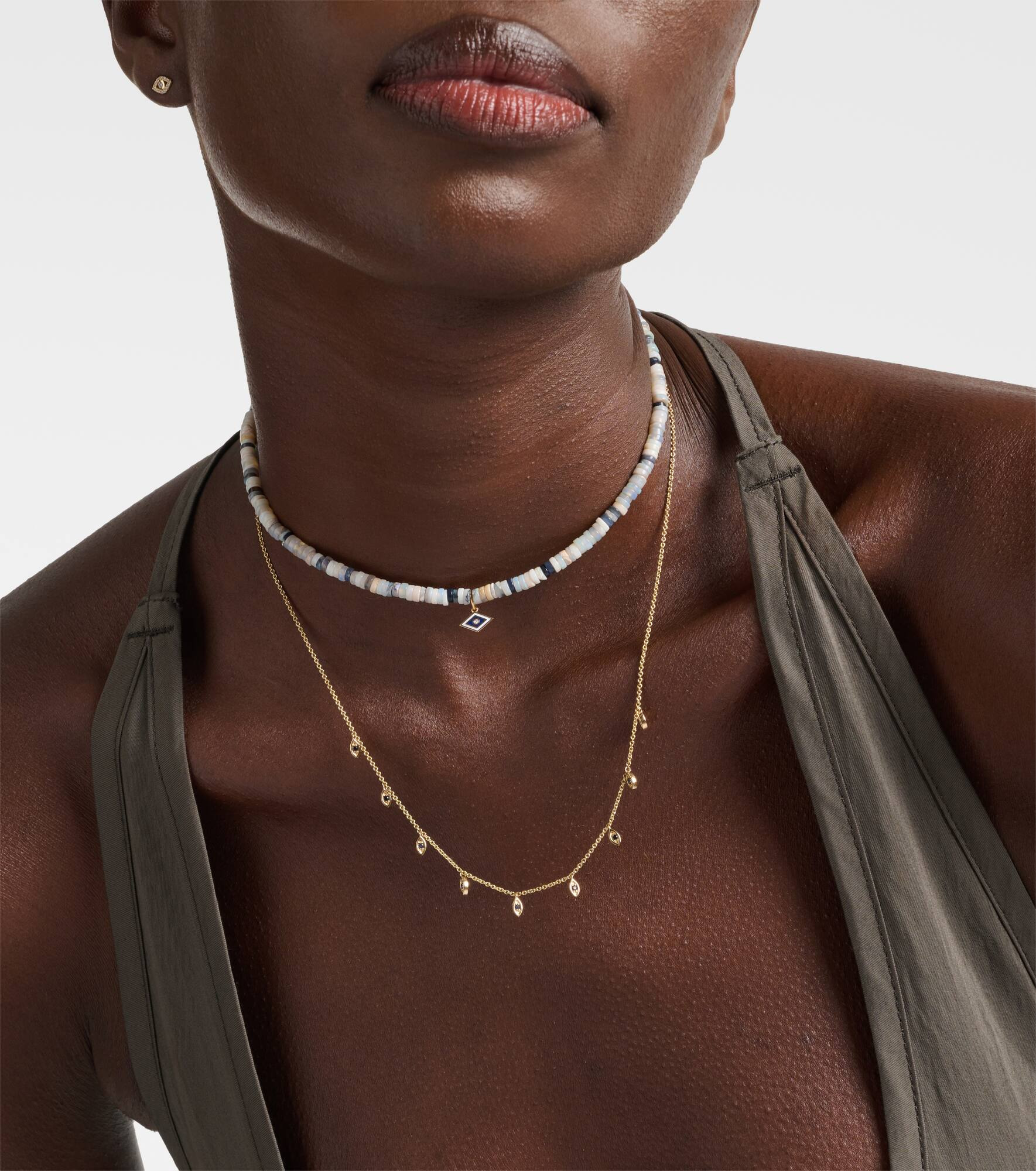 14kt yellow gold beaded choker - 2