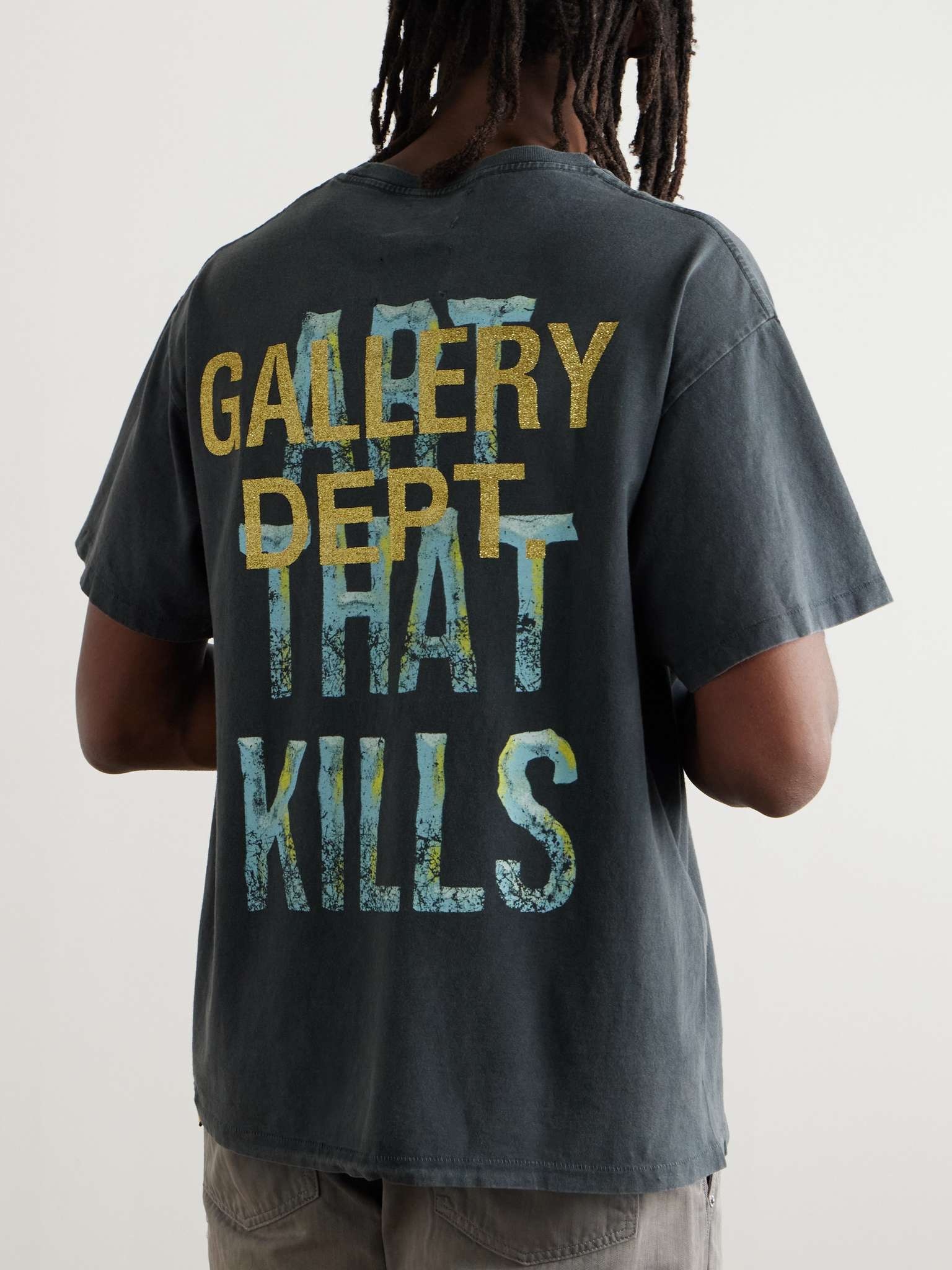 Printed Glittered Cotton-Jersey T-Shirt - 4