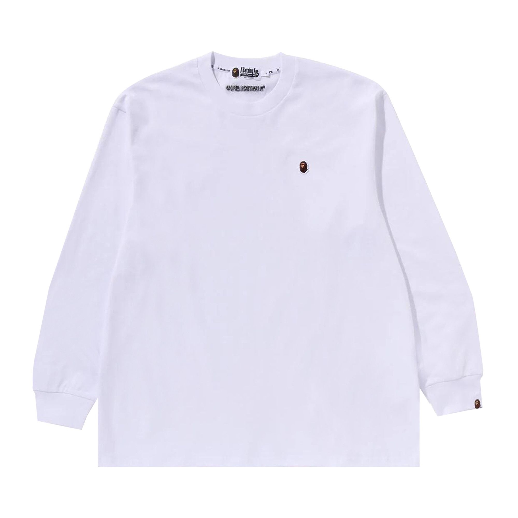 BAPE Ape Head One Point Long-Sleeve Tee 'White' - 1