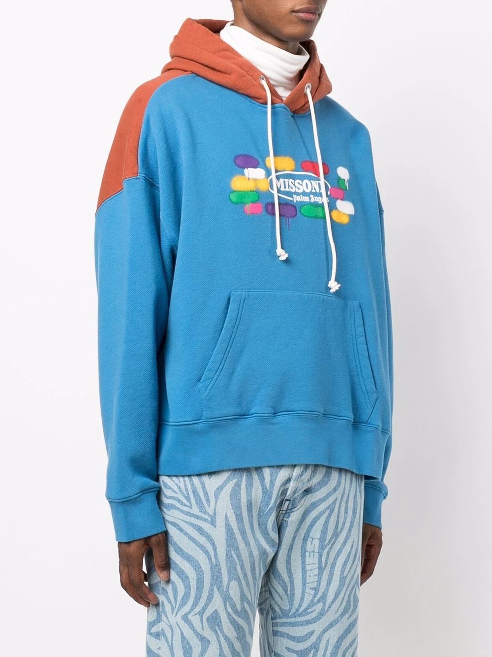 x Missoni logo-print drawstring hoodie - 3