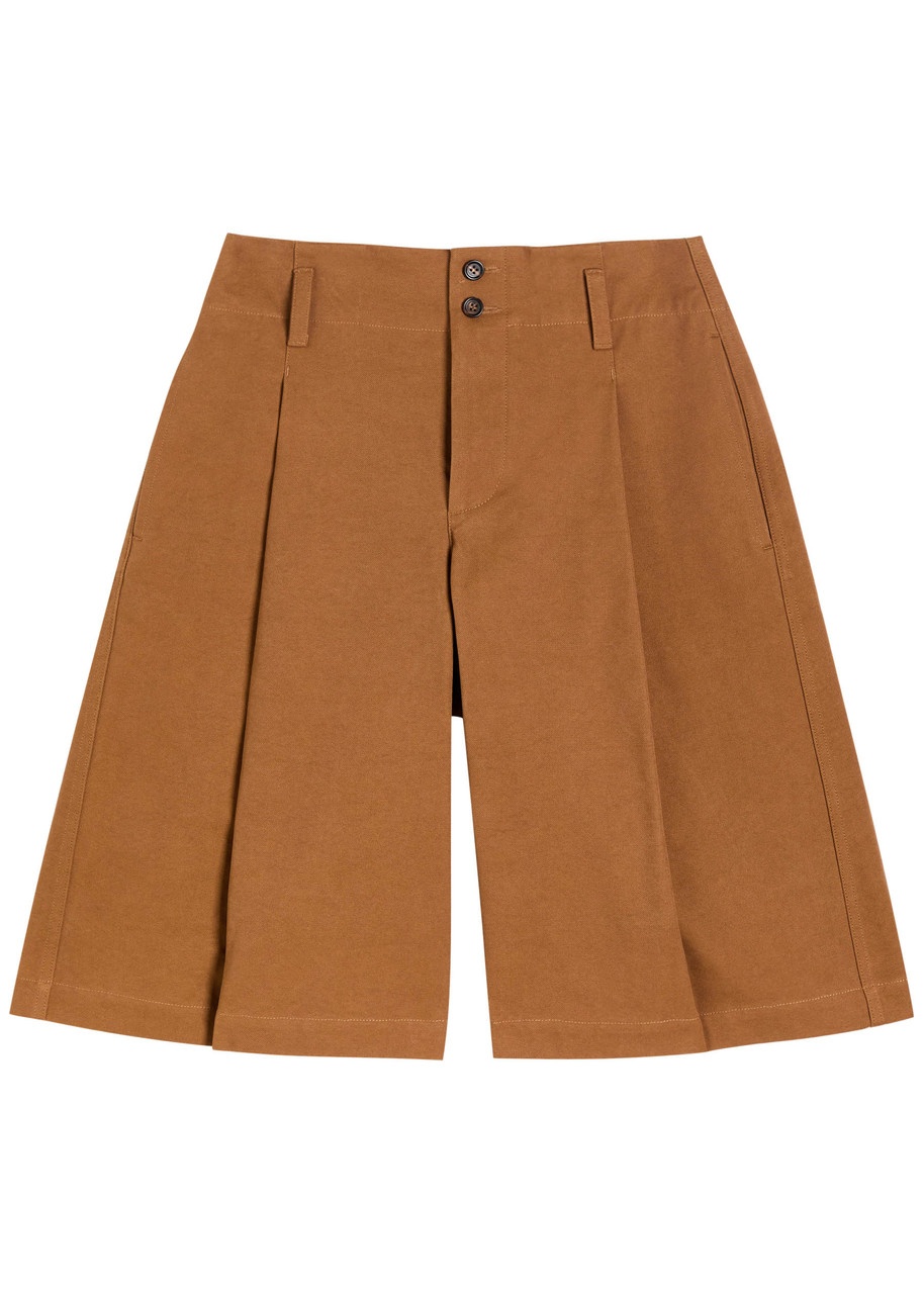 Chloe Pleated Canvas Shorts - 1