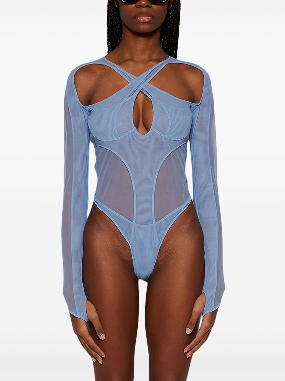 layered cut-out bodysuit - 3