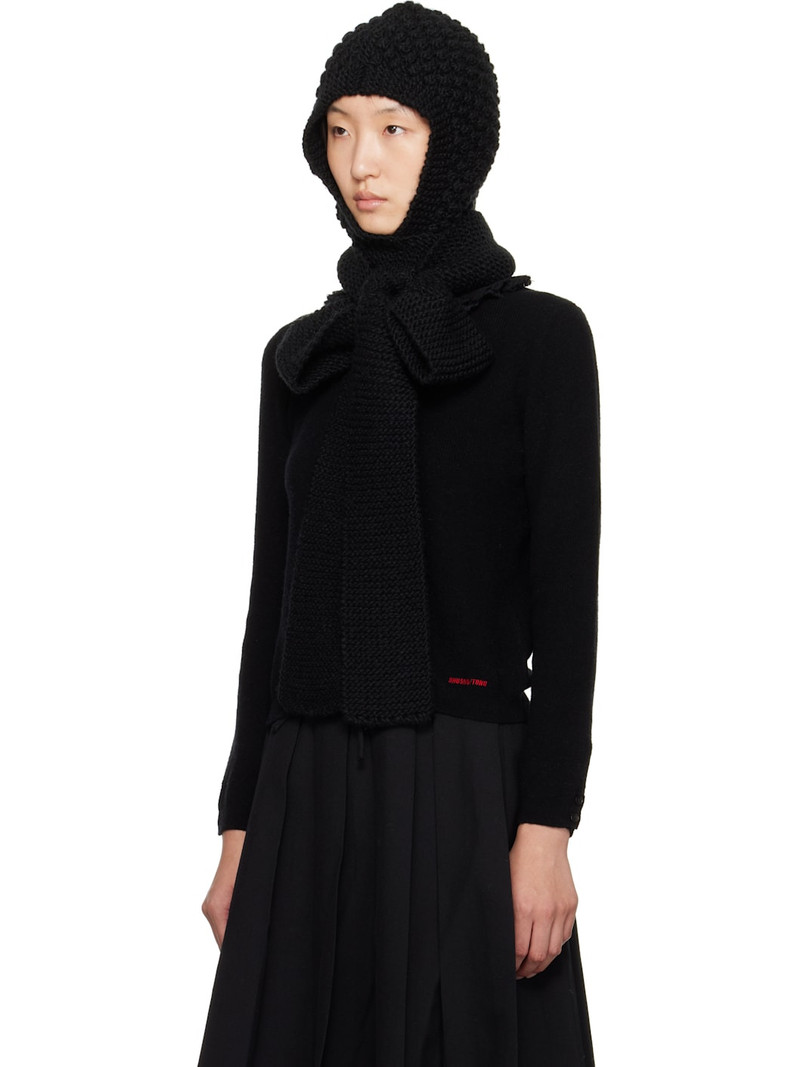 SSENSE Exclusive Black Bowknot Knit Hood 4