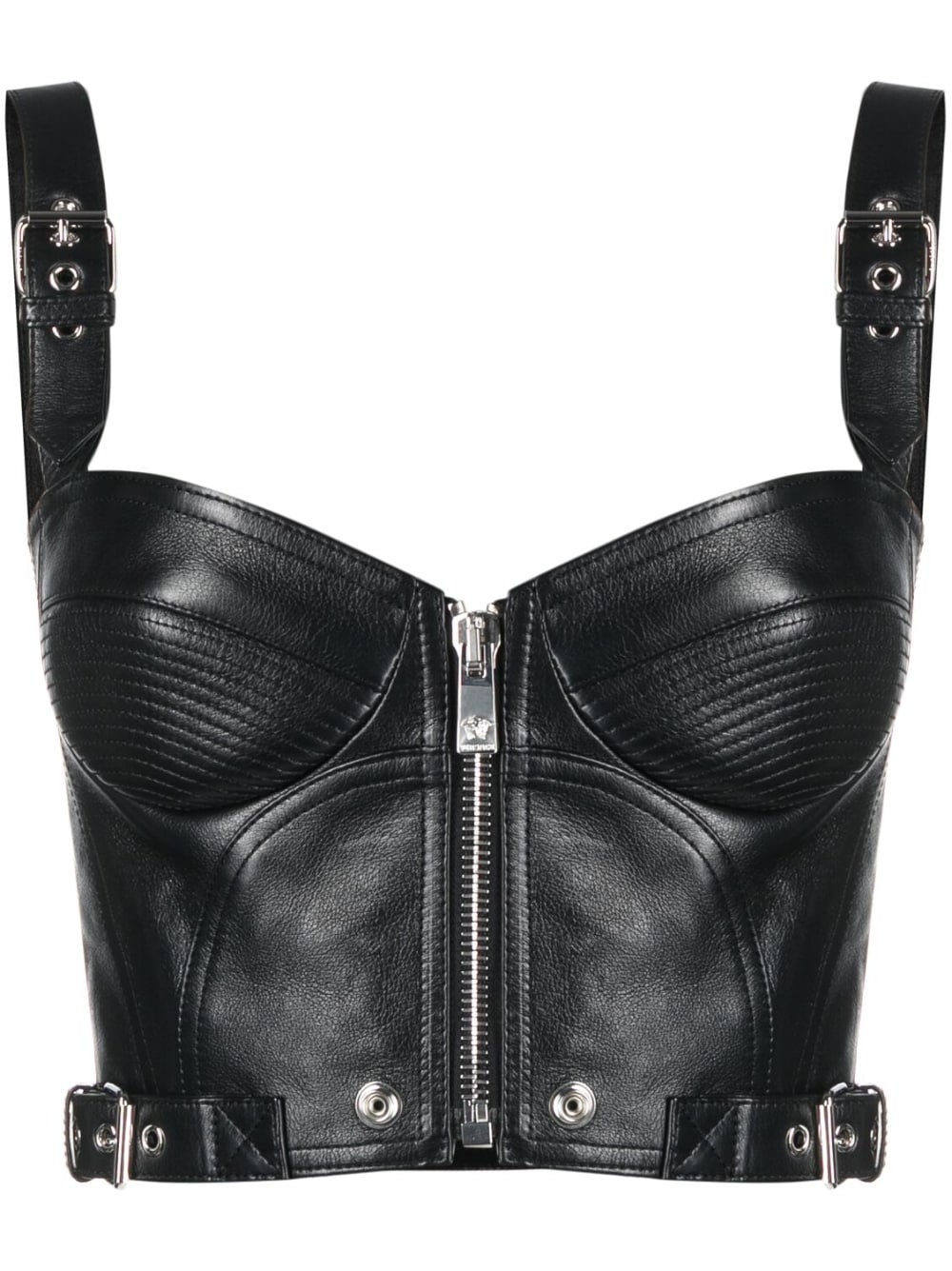 leather bustier top - 1