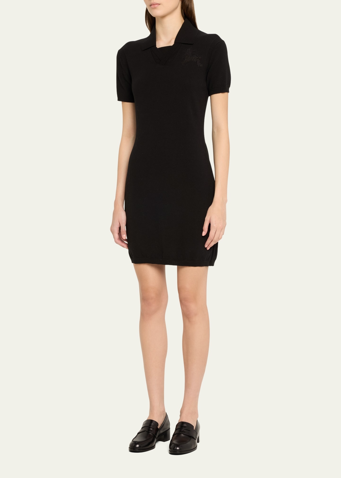 Lightweight Crepe Knit Polo Dress - 4