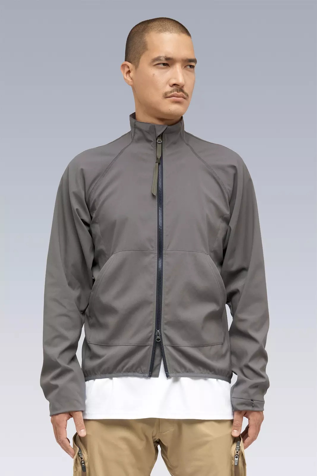 J97-M Nylon Stretch Contour Jacket Gray - 1