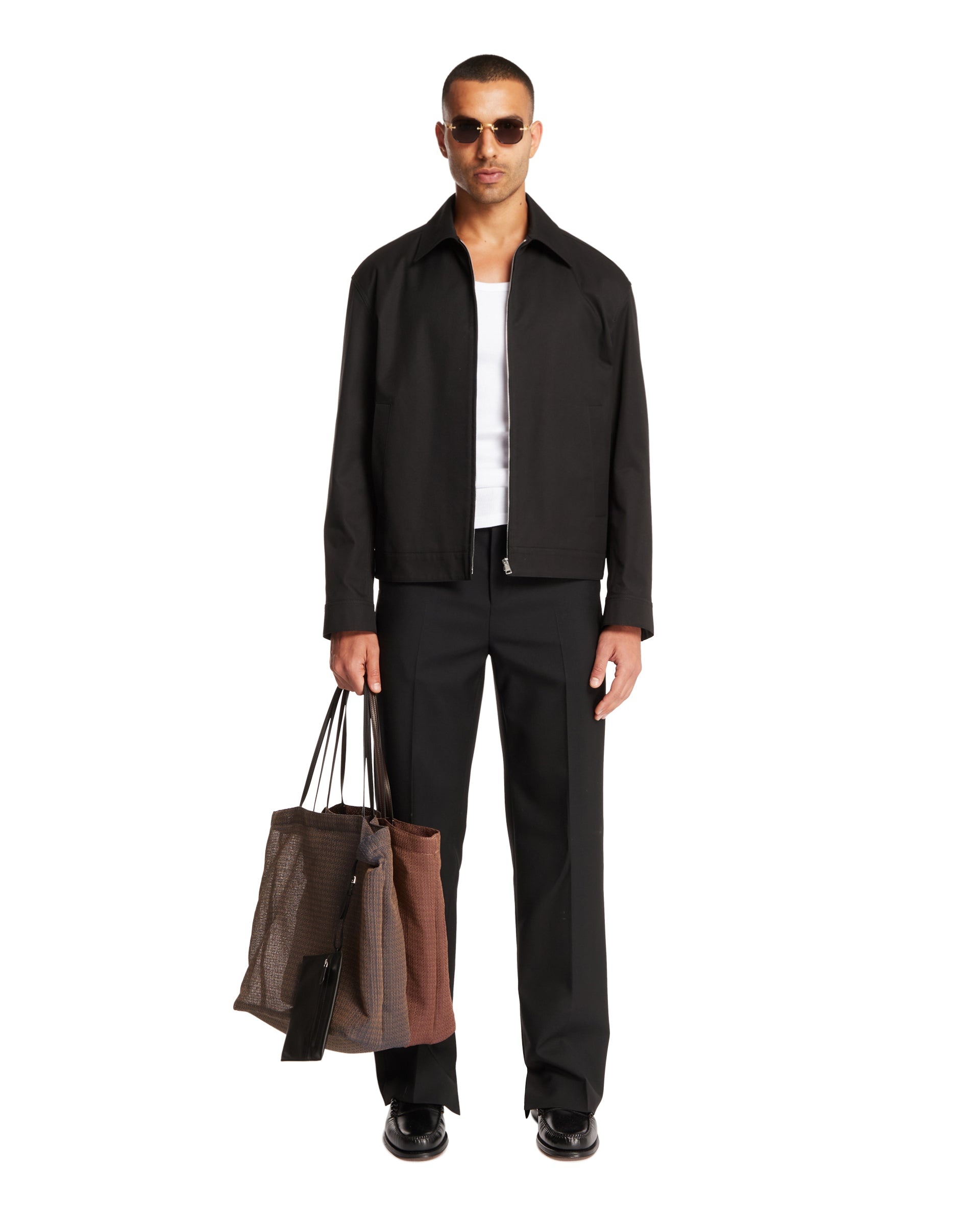 Black Wool Trousers with Embroidery - 2