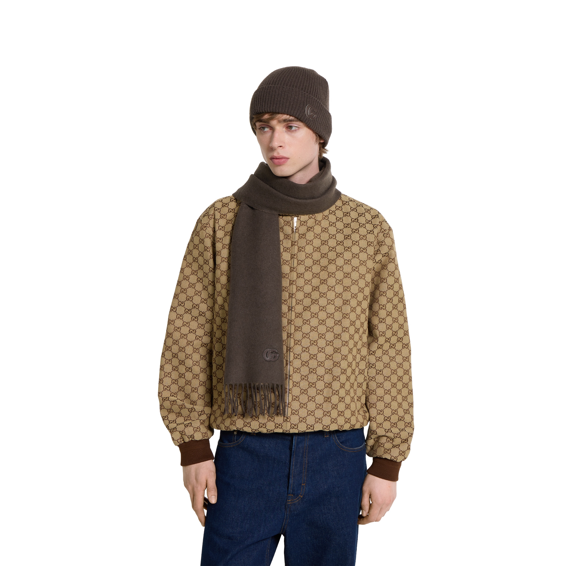 Cashmere scarf with patch - 3