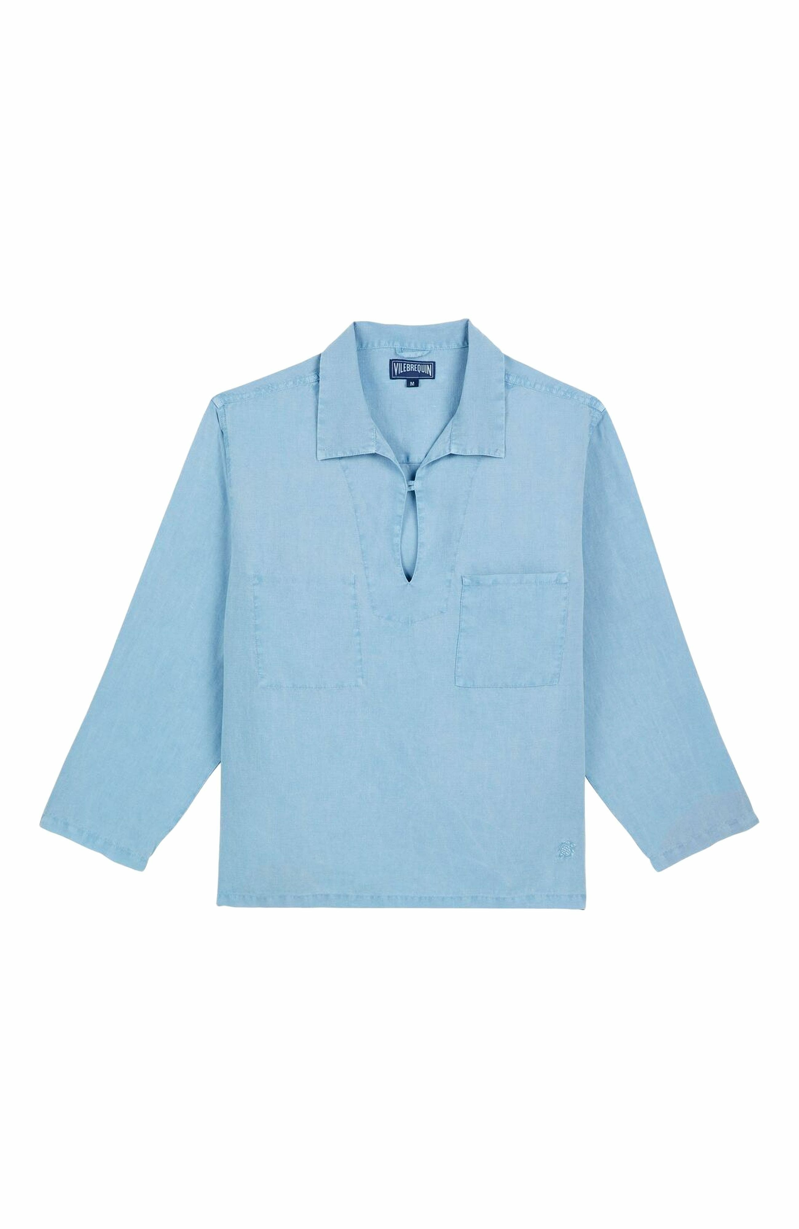 Vilebrequin Men's Linen Mineral Dye Shirt in Source at Nordstrom - 1