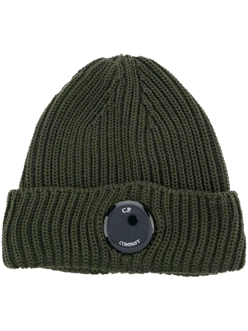 Lens-detail ribbed wool beanie - 1