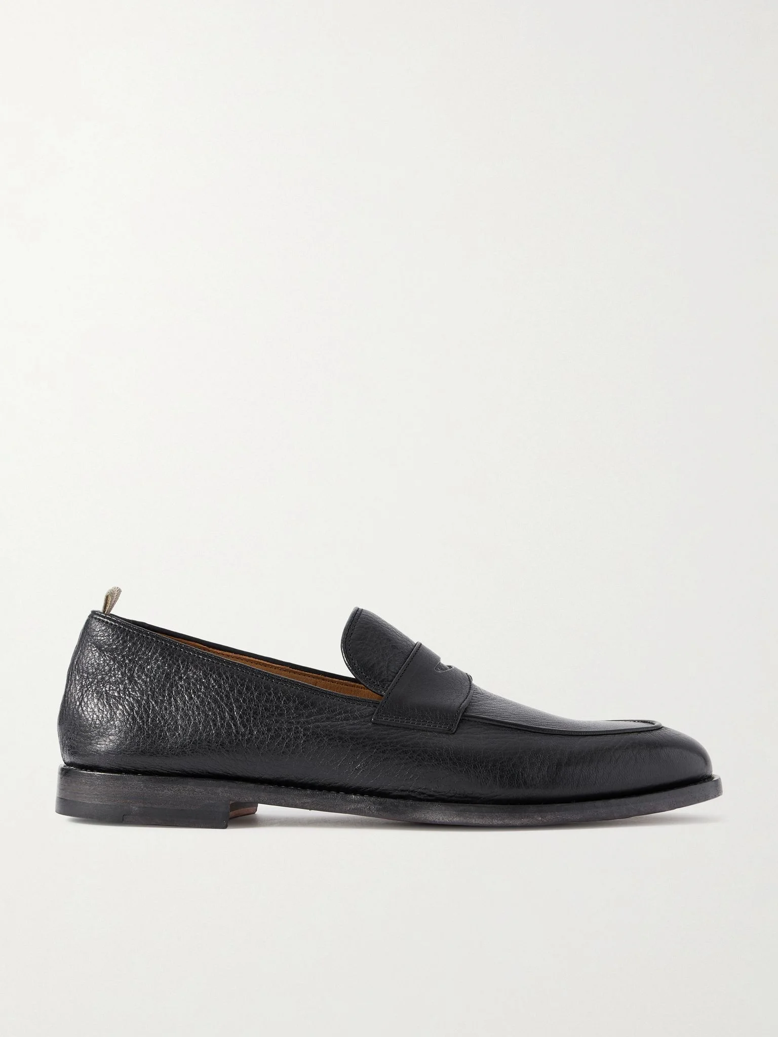 Opera 001 Deerskin Penny Loafers Black - 1