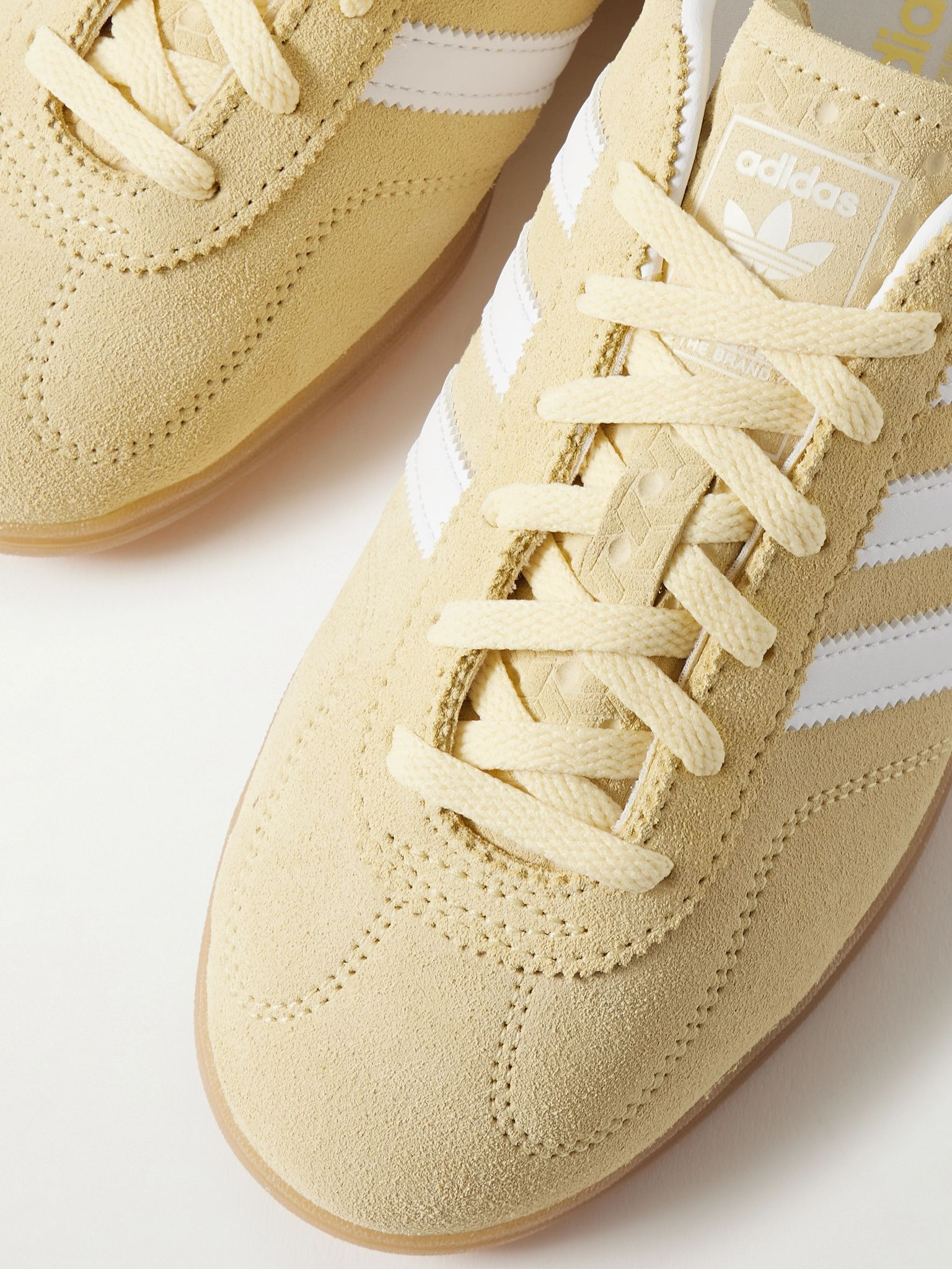 Gazelle Lo Pro leather-trimmed suede sneakers Pastel yellow - 4