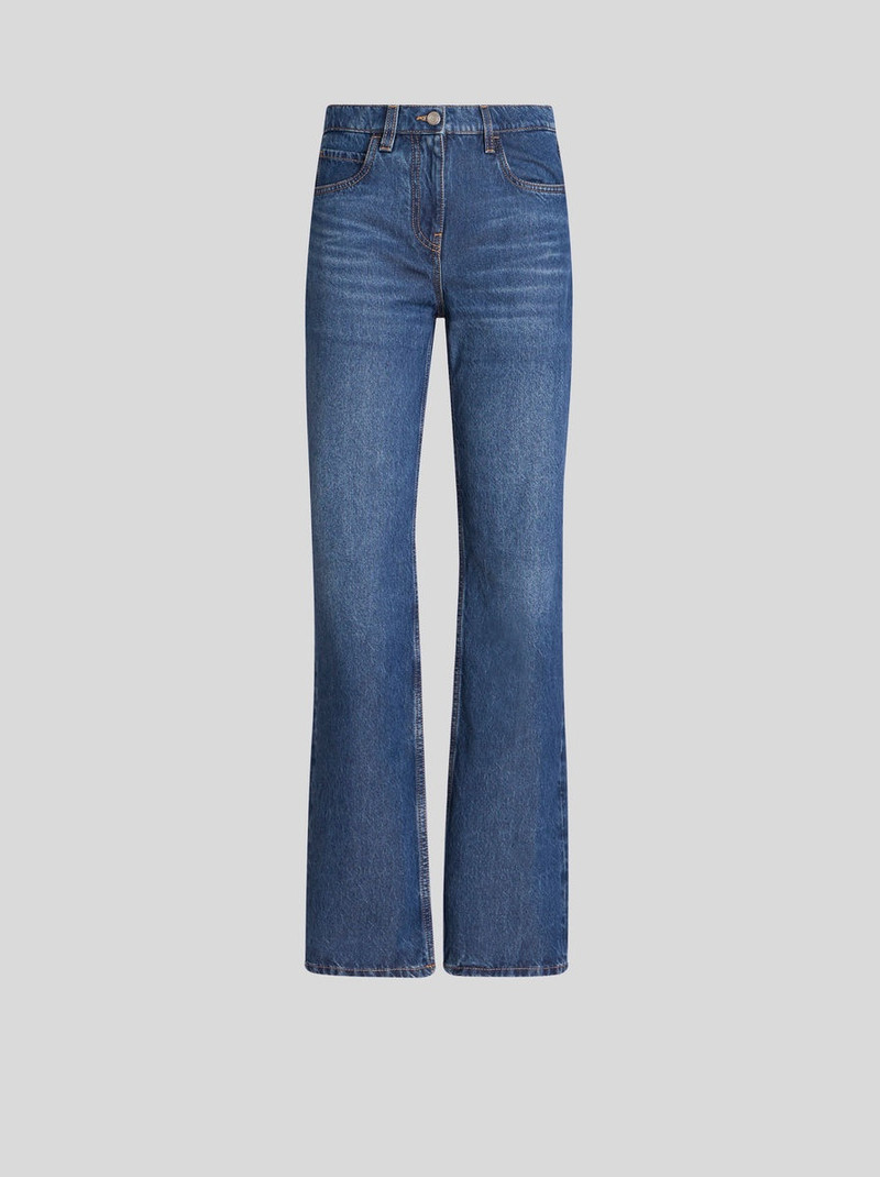 JEANS WITH EMBROIDERED POCKETS - 1