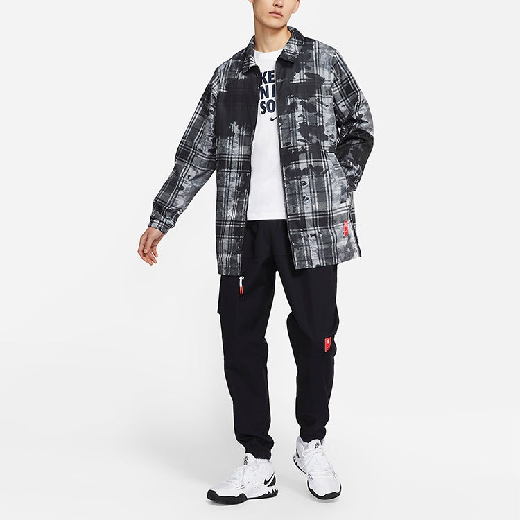 Nike Kyrie Loose Sports Printing Plaid Woven Jacket 'Grey' CK6752-010 - 3