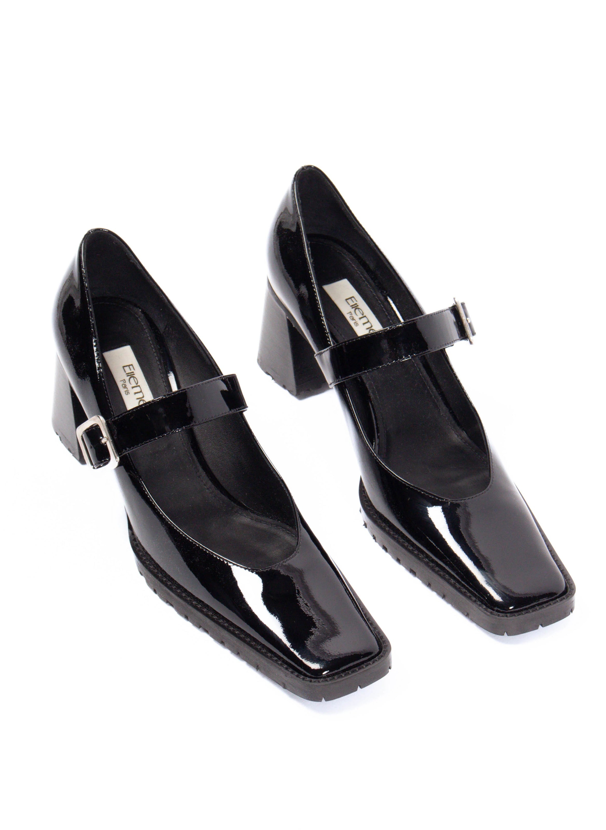 Mary Jane Block Heel Patent Black - 2