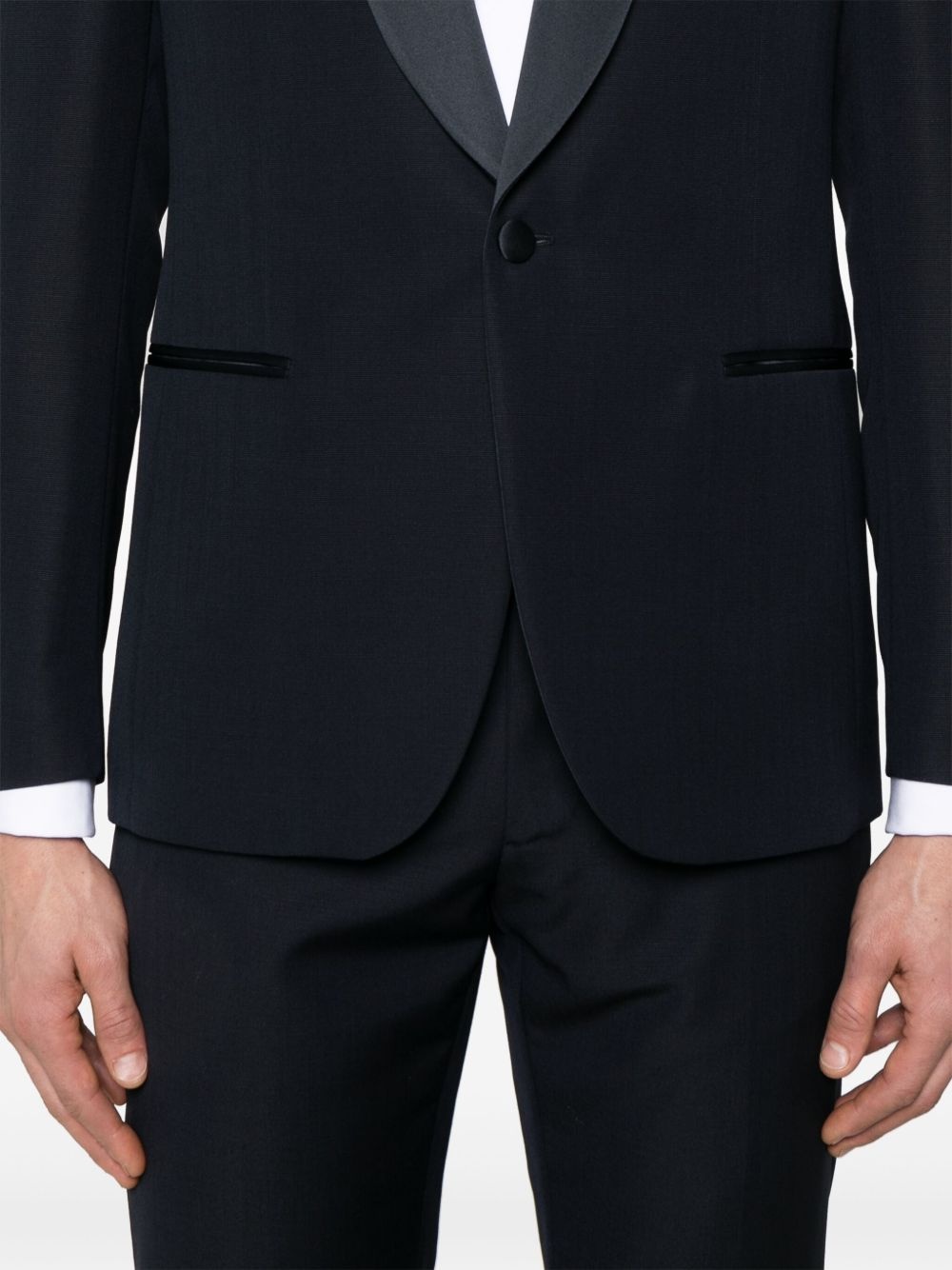 satin-trim suit - 4