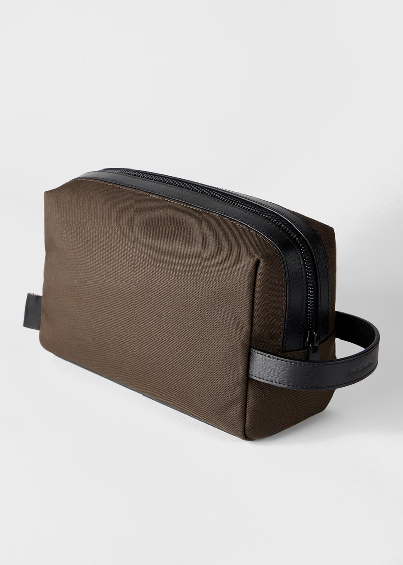 Paul Smith Khaki Cordura® Laser 'Signature Stripe' Wash Bag outlook