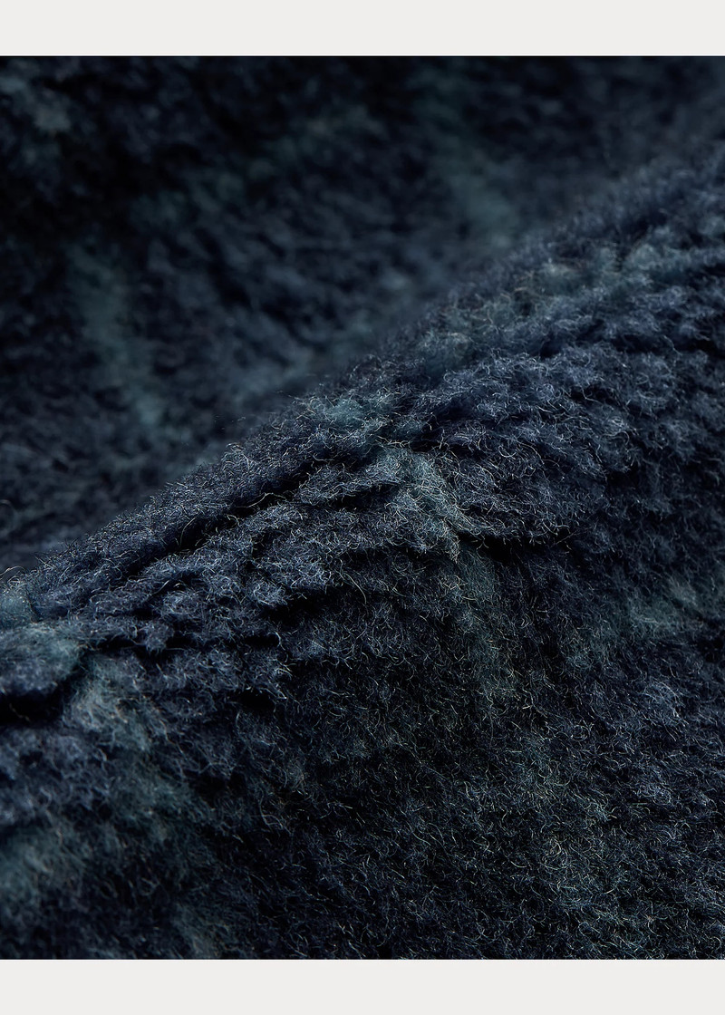 Plaid Wool-Blend Pile Fleece Jacket 6