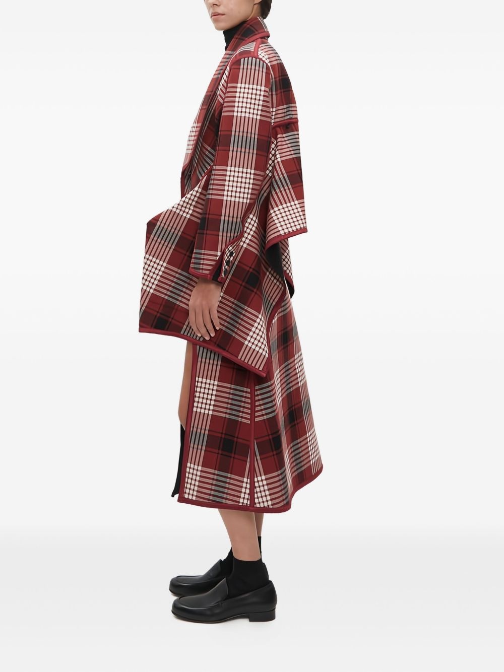 check-print jacket - 3