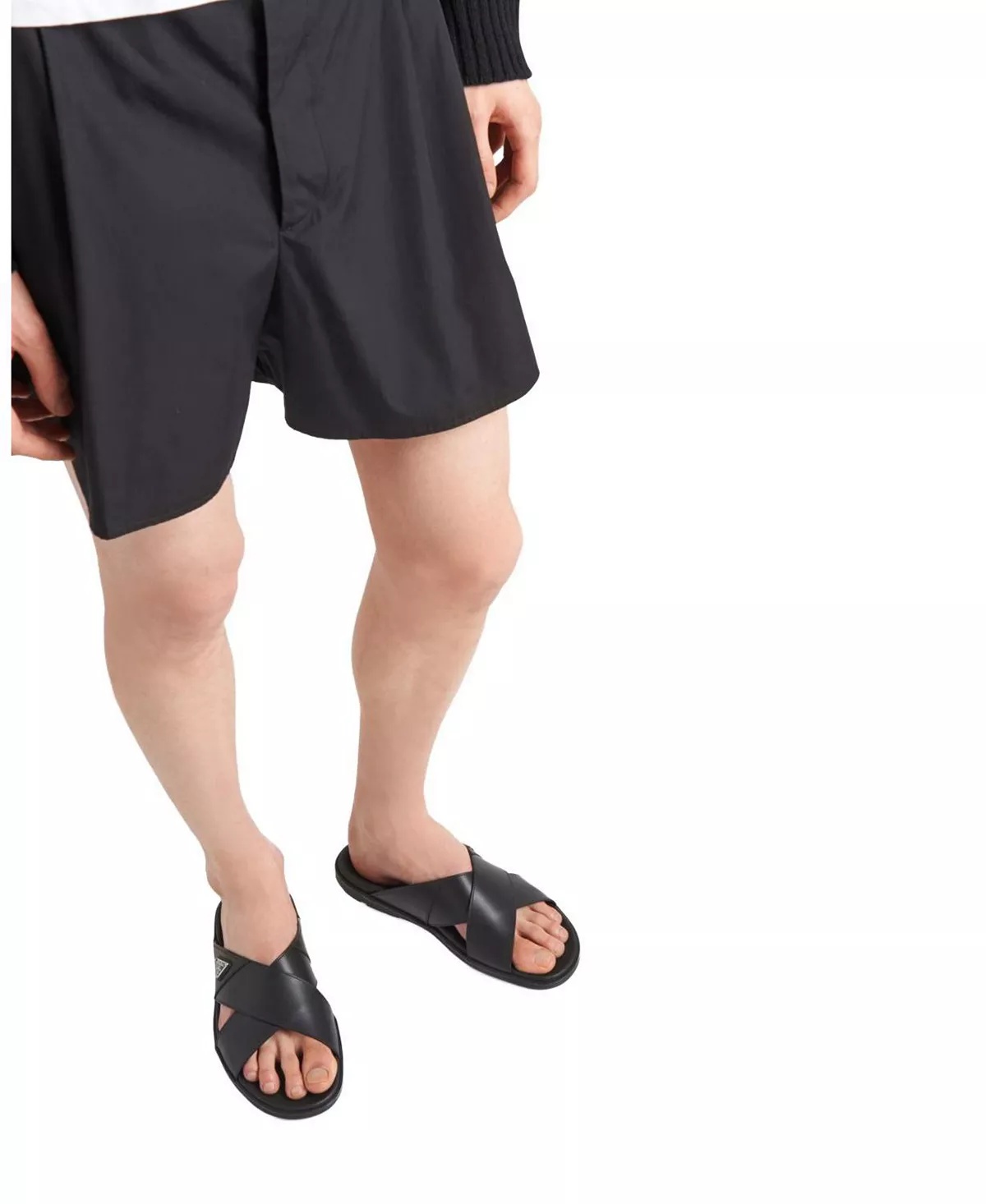 Men's Leather Crisscross Slides - 2